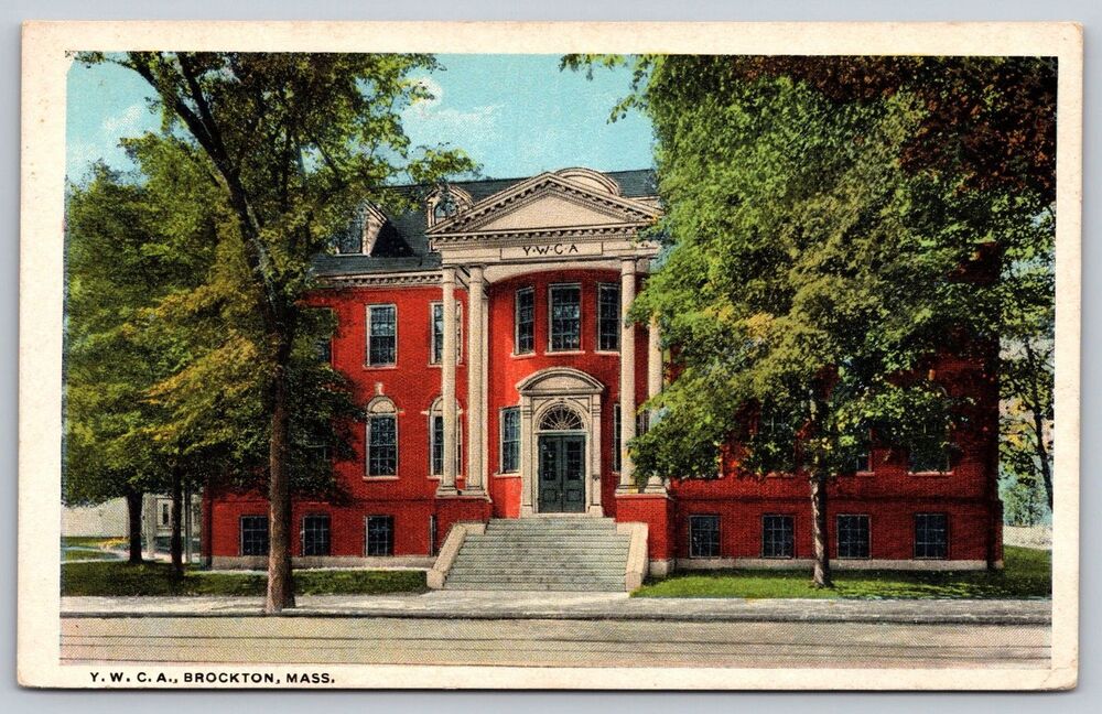 Vintage 1920 YWCA Brockton MA Postcard Katie Willis to Mrs Holmes CT Art
